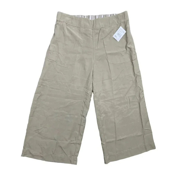 Fresh Produce Clare Crop Capris Tencel Pants S Wide Leg Elastic Waist Lagenlook - Picture 2 of 5